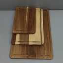 Amazon Basics Wooden Chopping Boards, 3-Piece Set, Acacia Wood, Pre-Oiled with Juice Groove