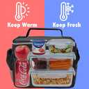 Opux Insulated Lunch Bag for Men Women, Leakproof Black Lunch Box for Work, Portable Soft Lunch Cooler Bag with Shoulder Strap, Adult Lunchbox Lunch Pail for Kid Boy Girl School, 14 Can/8L