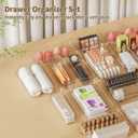 Yanosaku 25 PCS Clear Plastic Drawer Organizer Set, 4 Sizes Vanity Organizers, Desk Drawer Divider Organizers and Storage Bins for Makeup, Jewelry, Gadgets for Kitchen, Bathroom, Office