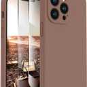 FireNova Designed for iPhone 13 Pro Max Case, Silicone [Camera Protection] Phone Case with [2 Screen Protectors], Soft Anti-Scratch Microfiber Lining Inside, 6.7 inch, Light Brown