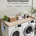 VEVOR Washer Dryer Countertop with 3 Splicing Panels, 54" x 27" Wooden Washer and Dryer Countertop with 2 Hooks, Water-Resistant Laundry Topper for Laundry Room Organization and Storage, Oak