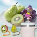 2 x 5pcs Apple Stanley Cup Straw Cover Stanley Straw Topper Cup Accessories Cup 40 Oz (Black F2)