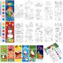 TaoBary 32 Set Christmas Watercolor Coloring Books with Brush & Paint Arts & Crafts Watercolor Painting Sets for Paint with Water Coloring Books Birthday Gifts Game Prizes