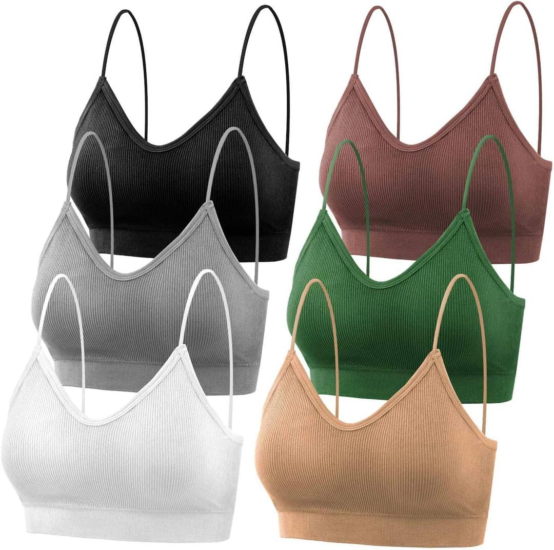 PAXCOO Bras for Women Pack of 6, Bralettes for Women Padded, Sports Bras for Women, M-L