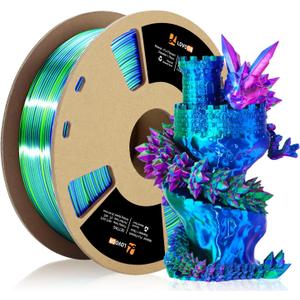 LOVOON 3D Printer Filament, Tricolor PLA Filament 1.75mm Silk Rainbow Filament Green-Red-Blue, 3D Printing Accessories PLA Filament Multicolor, Dimensional Accuracy +/-0.02mm, 2.2lbs/Spool (3colors Silk Blue/Green/Red)