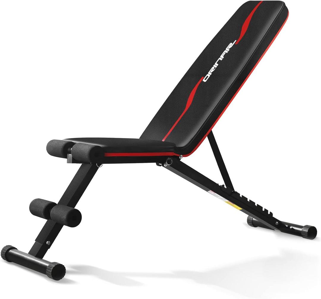 Weight Bench Press, Adjustable Workout Bench for Home Gym, Incline Decline Strength Training (Black)
