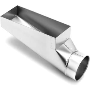 Flutesan 4 x 10 x 4 Inch Rectangular Duct End Boot Galvanized Floor Duct Boot 90 Degree Rectangular to Round HVAC Transition, 4 Round to 10 x 4 Vent Adapter, 30 Gauge