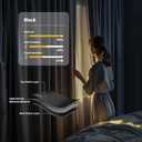 Room Divider Blackout Curtains Flexible Sliding Tracks Sets Ceiling Mounted Rod Window Curtain Privacy Separation for Bedroom Living Rooms,1 Panel Black Drape and Black Track Set-W144xH84 in