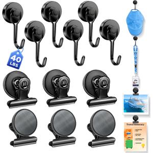 40lbs+ Magnetic Hooks and Clips for Cruise Cabins, 12 Pack Cruise Magnetic Organizer for Hanging Clothes, Hat, Lanyards, Daily Schedules - Cruise Essentials 2026, Magnetic Hanger for Classroom, Fridge