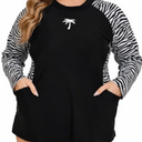 Halcurt Womens Long Sleeve Rash Guard Swim Shirt with Built in Bra Loose Fit UPF50+ Swimsuit Top, Size S