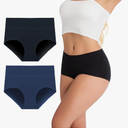 Women's Cotton Underwear High Waisted Panties Soft Underpants (2Pack), Size XL