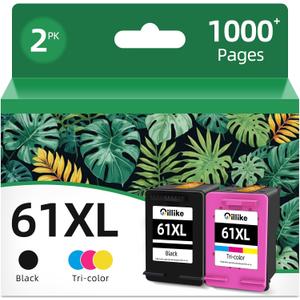 61XL Ink Cartridge Combo Pack Black Color Replacement for HP 61 Ink for HP Ink 61 XL HP61 HP61XL Work with Envy 4500 5530 4630 4502 2540 4635 4632 1510 1512 1000 1010 4501 3510 3050 5535 2542 Printer