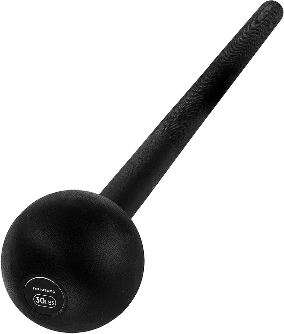 Retrospec Revolve Steel Macebell for Strength Training, Rehabilitation, Stretching, Conditioning and Rotational Training - 5, 7, 10, 15, 20, 30lb Options for Women & Men (Matte Black)