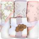 Hooded Baby Bath Towel and Washcloth 6 Piece Set for Newborns, Infants & Toddlers, Boys & Girls Baby Hooded Towels Set (Mama's Little Love)