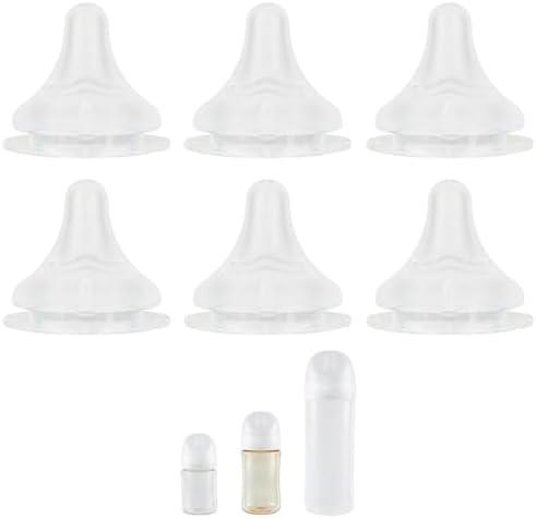 Silicone Nipple for Pigeon Baby Bottle, Size M, Medium Flow, 3m+, 6 Count