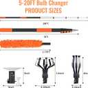 PMMJ Light Bulb Changer for High Ceilings with 26FT Reach, Telescopic Extension Pole for High Ceilings and Recessed Lights (5-20FT) with Baskets, Suction Cup and Duster