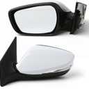 Driver Side Mirror (Left/LH) Compatible with Hyundai Elantra 2011-2013, Power, Heated, Manual-Folding, w/Turn Signal, 6-Pin Connector, White Housing, Replaces 87610-3Y000, HY1320178