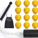 Baseball & Softball Swing Trainer Bat - Batting Practice Equipment - Includes Rope Swing Training Bat with 12 Training Balls & Tote Bag, Training Tool, Batting Aid