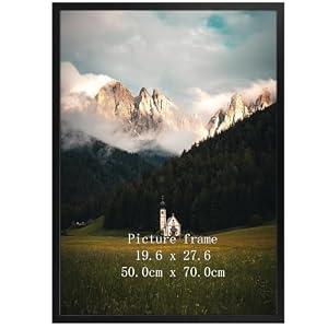 Giftgarden 19.7x27.6 Puzzle Frame Black, 50x70cm Picture Frame for 1000 Pieces Puzzles Wall Display, Single