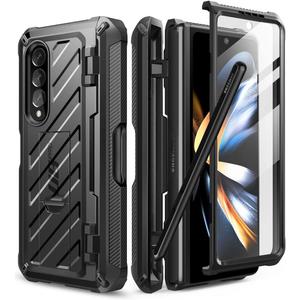 SUPCASE for Galaxy Z Fold 4 Case with S Pen Holder (Unicorn Beetle Pro), [Built-in Screen Protector & Stand] [Military-Grade Protection] Heavy Duty Protective Phone Case for Samsung Fold 4, Black