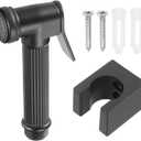 uxcell Handheld Bidet Sprayer, Metal, Black, Adjustable Water Pressure Control, Ergonomic Design, Wide Application
