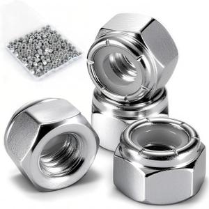 100 Pack 1/4"-20 Inch Lock Nuts, Premium Paterial Nylon Embedded Locking Nut, Hardware Nuts Suitable for Use in Industries, Furniture and Construction.