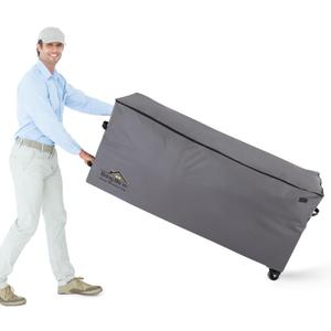 NettyPro Rolling Cushion Storage Bags with Wheel and Handle, Large Storage Container for Furniture Pillow Christmas Tree 7.5 Ft, 50 x 15 x 25 Inch, Grey