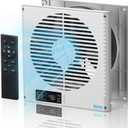 8" Room to Room Fan with Remote, 320 CFM Room to Room Air Transfer Fan, 10 Speeds Quiet DC Motor Through Wall Fan & Exhaust Fan for Bedroom, Laundry, Kitchen, Garage, ETL Certified
