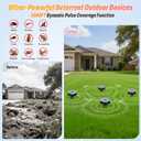 4 Pack Mole Repellent Solar Powered, Snake & Skunk & Vole & Gopher & Armadillo & Rabbit & Groundhog & Chipmunk & Raccoon Repellent for Yard, IP65 Waterproof Ultrasonic Deterrent for Lawns Garden