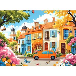 Jigsaw Puzzles 300 Pieces for Kids Adults Seniors, Car Butterfly Puzzles for Adult, Recycled Paper 300 Pieces Puzzle as Home Decor, Sturdy Puzzle Challenging Family Game Great Gift