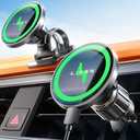 LISEN 15W Wireless Magsafe Car Charger, [20 x Strong Magnets] Mobile Car Magsafe Holder for Ventilation & Dashboard, Magsafe Car Accessories for iPhone 16e 16 Pro Max 15 14 13 12
