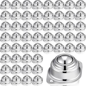 Gisafai 60 Pcs Roller Ball Transfer Bearing Carbon Steel Round Ball Transfer Unit Universal Casters for Conveyor Roller Stand Transmission System Furniture (1")
