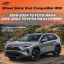 17 Inch Wheel Skins Compatible with 2019-2026 Toyota RAV4 XLE/RAV 4 Hybrid XLE/Hybrid LE, Fits Factory Alloy Wheels, Gloss Black Snap-On Replacement Wheel Cover, Set of 4