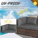 Patelai 11 Pcs Waterproof Patio Cushion Covers for Outdoor Sectional Furniture Wicker Rattan Patio Sofa Couch Chair Seat Pillow Slipcovers, 3 Sizes Covers Only (25.4 x 25.4X 3.54,Gray)