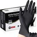 Schneider Nitrile Exam Gloves, Black Latex Free Powder Free Disposable Gloves for Medical, Cooking, Cleaning, and Food Prep (Small)