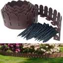 Landscape Edging Border 5.5IN x 66FT with 100pcs Anchoring Spikes,Garden Borders Edging Arched Design for Tree,Flowerbed,Yard,Path Way,Decorative Landscaping Fence Liner Lawn Edge Barrier -Brown