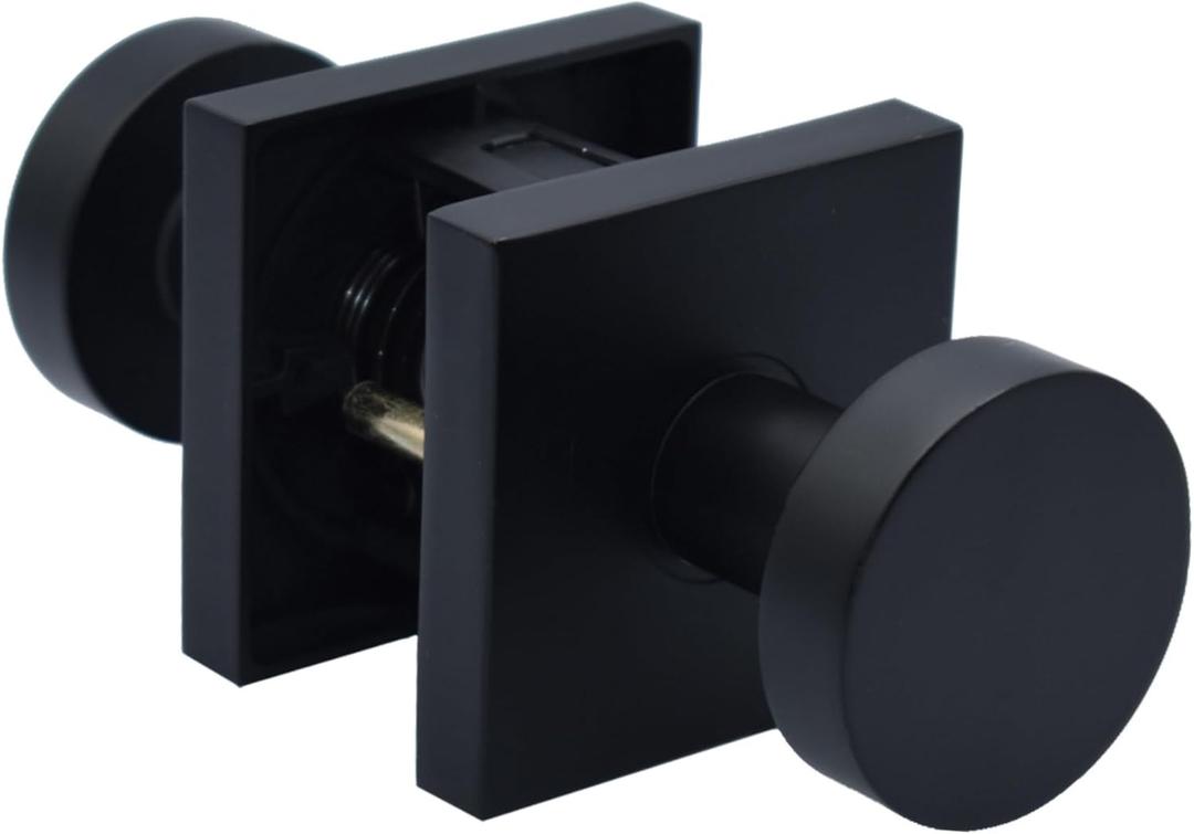 Modern Matte Black Door Knobs Interior Hall & Closet, Harper Knob Passage, Mid-Century Modern, Matte Black Door Handles, High-End Door Knobs, Door Knobs Interior Matte Black