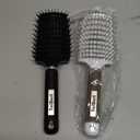 Boar Bristle Hair Brush Set - Dry/Wet Hair Brushes Detangler for Fine, Thick, Curly Hair - Curved and Vented Hair Brush for Women, Men or Kids (Black & White)