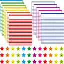 12 Pack Multi-Color Dry Erase Incentive Chart/Chore/Responsibility/School Attendance/Homework Progress Tracking Chart with 2112 Reward Star Stickers, (17" x 22.5")