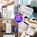 nuoku Passport Holder, RFID Blocking Passport Wallet with Zipper 2 Straps, Travel Document Organizer for Family (Silver)