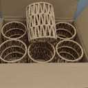 Supkiir 6 Pack Rattan Lamp Shade, Retro Small Pendant Light Shade Replacement, Boho Cylinder Wicker Woven Lampshade for Chandelier, Floor Lamps, Pendant Light, Wall Sconces Light Fixture