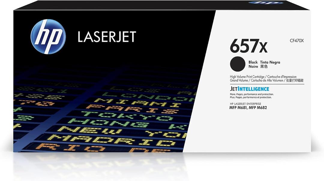 HP 657X Black High-Yield Toner Cartridge | Works Color LaserJet Enterprise MFP M681, M682 Series | CF470X