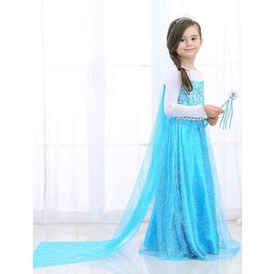 Girls Princess Elsa Dress Costume - Halloween Birthday Party Dress Up for Toddler Girl Kids  140