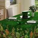 XCHI Gnomes Green Hats Shamrocks Clovers Coins Rainbow St. Patrick's Day Tablecloth Rectangle Table Cloth Washable Table Covers for Indoor Dining Home Party Decorations 52x70 Inch