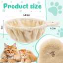 Dansydaisy 3 Pack 14.6" Large Cat Tree Hammock Basket Bed Lounger Tower Replacement Parts with 6 Pcs Hanging Elastic Strings Pom Pom Toys, Cat Tree Accessories Hammock Attachment (Beige)