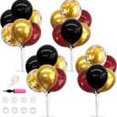 TONIFUL 4 Set Burgundy Red Black Gold Balloon Stand Centerpiece Table Decorations for Graduation Decoration 2026,Christmas Party Decoration,2026 New Year's Eve,Anniversary,Birthday Decorations