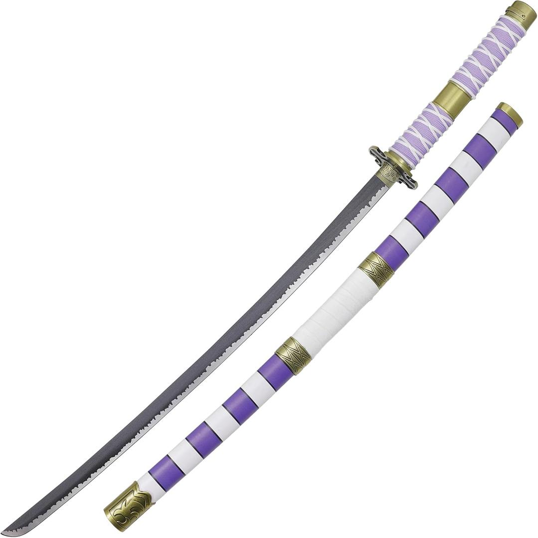Armory Replicas - One Piece Sword Replicas: Enma, Nidai Kitetsu, AME no Habakiri, Durandal, Gryphon - High Carbon Steel Blades with Stunning Anime-Inspired Detailing (Purple, White, Black)