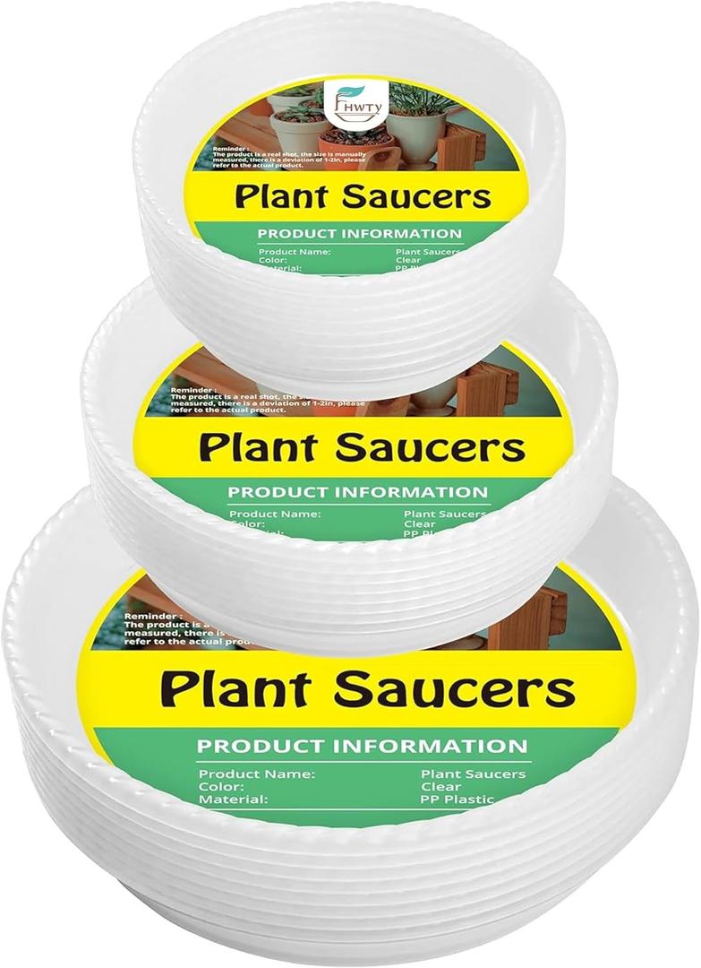 9 Pack of 5''& 7''& 9'' Clear Plant Saucer Drip Trays, Plant Tray for Pots & Plastic Plant Saucer,Made of Thicker & Stronger Plastic with Large Capacity Design 5 Inch x3+7 Inch x 3+9 Inch x 3