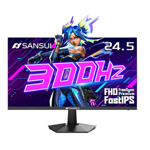 SANSUI Gaming Monitor, 24.5" 300hz 240hz FHD 1080P 1ms FPS PC Monitor Gaming, HDR, FreeSync, DisplayPort x2 HDMI x2, Fast IPS, 120% sRGB, Audio Jack, VESA Support, Desktop Compatible(ES-G25X1 PRO)
