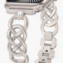 Moolia Elegant Celtic Knot Strap Compatible with Apple Watch Band 42mm Sparkling Braided Metal Women Replacement Bracelet for iWatch Series 3